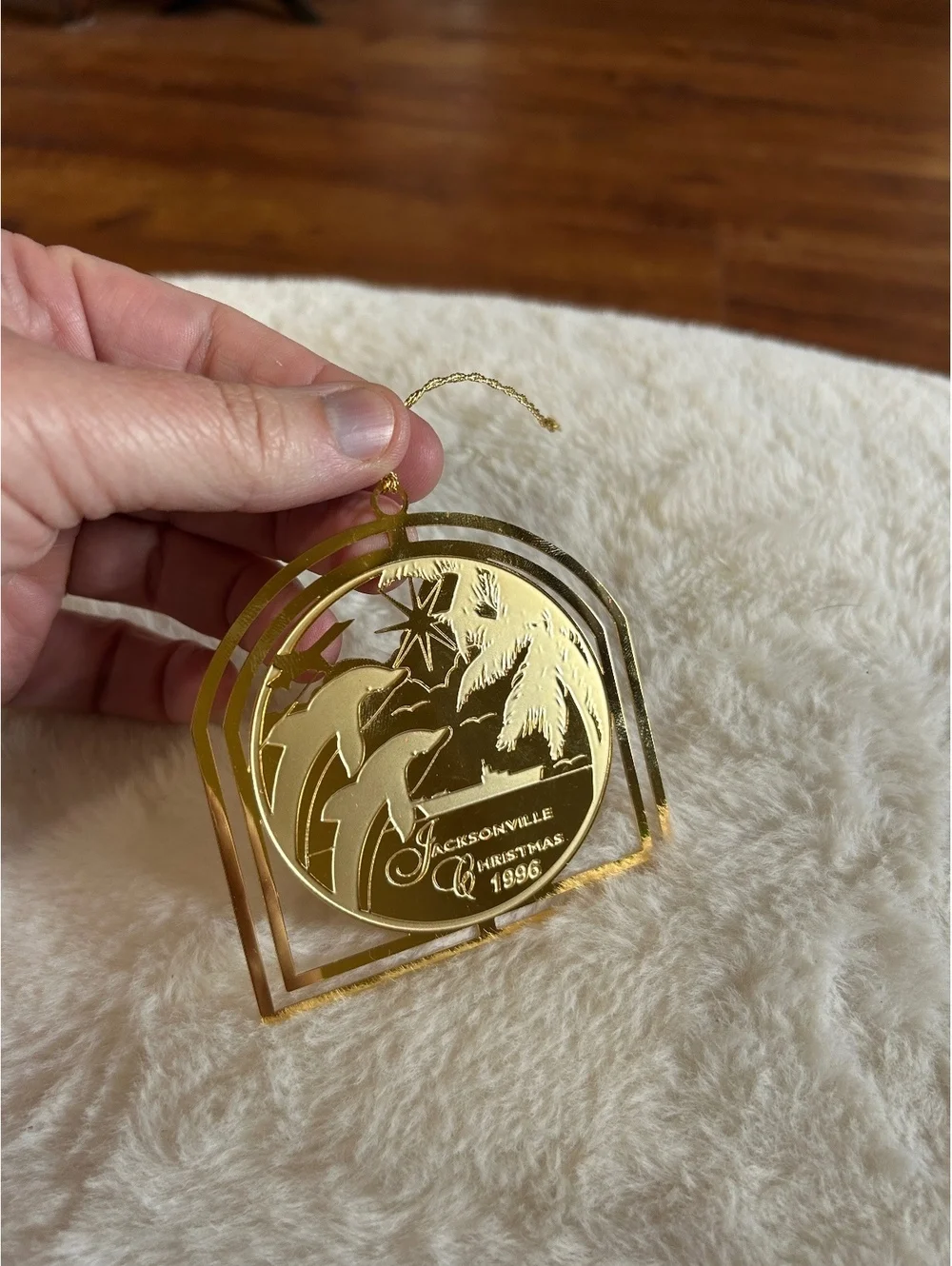 1996 Jacksonville Christmas Collector's Ornament - 24K Gold on Brass